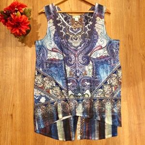 Boho Tank Top Size Large NWT